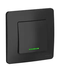 Выключатель 1-кл. СП Blanca 10А IP20 (сх. 1) 250В с подсветкой антрацит SchE BLNVS010116