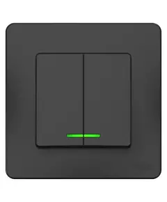 Выключатель 2-кл. СП Blanca 10А IP20 (сх. 5) 250В с подсветкой антрацит SchE BLNVS010516