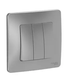 Выключатель 3-кл. СП Blanca 10А IP20 (сх. 1+1+1) 250В алюм. SchE BLNVS100503