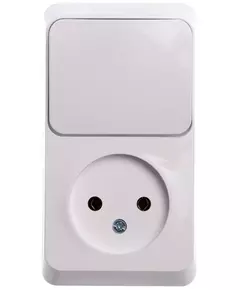 Блок ОП Этюд (1-м розетка без заземления + 1-кл. выкл.) бел. SchE BPA16-204B