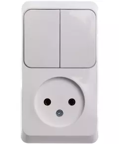 Блок ОП Этюд (1-м розетка без заземления + 2-кл. выкл.) бел. SchE BPA16-205B