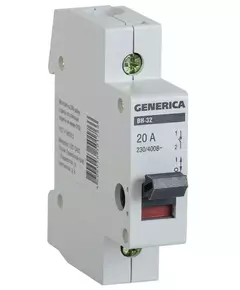 Выключатель нагрузки (мини-рубильник) 1п ВН-32 20А GENERICA IEK MNV15-1-020