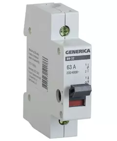 Выключатель нагрузки (мини-рубильник) 1п ВН-32 63А GENERICA IEK MNV15-1-063