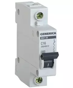 Выключатель автоматический модульный 1п C 16А 4.5кА ВА47-29 GENERICA IEK MVA25-1-016-C