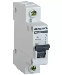 Выключатель автоматический модульный 1п C 50А 4.5кА ВА47-29 GENERICA IEK MVA25-1-050-C