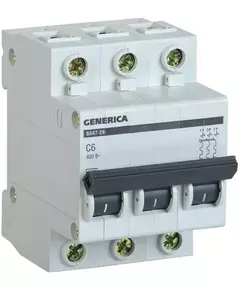Выключатель автоматический модульный 3п C 6А 4.5кА ВА47-29 GENERICA IEK MVA25-3-006-C