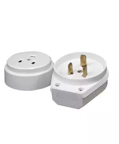 Разъем РШ-ВШ 32А 250В 2P+PE откр. уст. бел. UNIVersal 1235