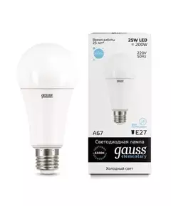 Лампа светодиодная Elementary A67 25Вт E27 6500К Gauss 73235