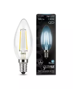 Лампа светодиодная филаментная Black Filament 7Вт свеча 4100К E14 Gauss 103801207