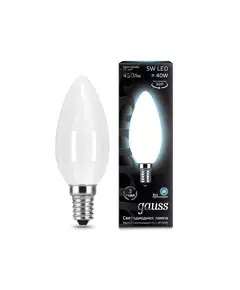 Лампа светодиодная филаментная Black Filament 5Вт свеча 4100К E14 опал Gauss 103201205
