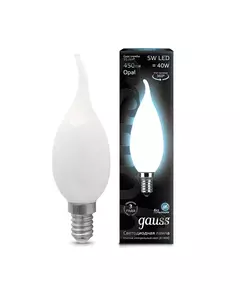Лампа светодиодная филаментная Black Filament 5Вт свеча на ветру 4100К E14 опал Gauss 104201205