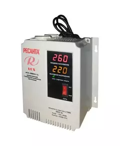 Стабилизатор напряжения АСН-2000 Н/1-Ц 1ф 2кВт настен. с одной розеткой IP20 релейный Lux Ресанта 63/6/15