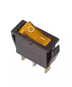 Выключатель клавишный 250В 15А (3с) ON-OFF RWB-404 SC-791 IRS-101-1C желт. с подсветкой Rexant 36-2212