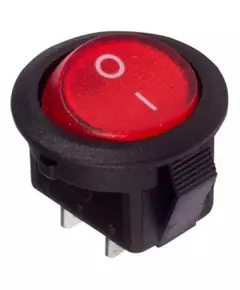 Выключатель клавишный круглый 250В 3А (2с) ON-OFF Micro RWB-105 SC-214 красн. Rexant 36-2511
