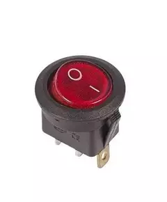 Выключатель клавишный круглый 250В 6А (3с) ON-OFF красн. с подсветкой (RWB-214 SC-214 MIRS-101-8) Rexant 36-2570