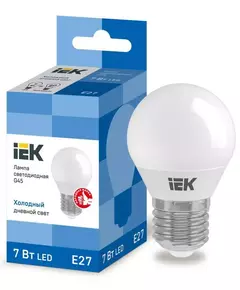 Лампа светодиодная ECO G45 7Вт шар 6500К E27 230В IEK LLE-G45-7-230-65-E27
