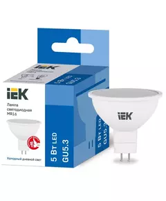 Лампа светодиодная ECO MR16 софит 5Вт 230В 6500К GU5.3 IEK LLE-MR16-5-230-65-GU5