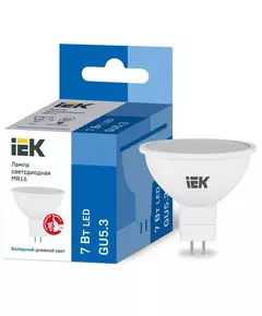 Лампа светодиодная ECO MR16 софит 7Вт 230В 6500К GU5.3 IEK LLE-MR16-7-230-65-GU5