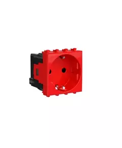 Розетка 1-м 2мод. Avanti "Красный квадрат" 16А IP20 2P+E защ. шторки красн. DKC 4401002