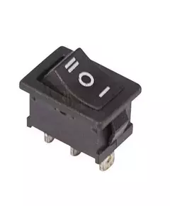 Выключатель клавишный 250В 6А (3с) ON-OFF-ON черн. с нейтралью Mini (RWB-205 SC-768) Rexant 36-2145