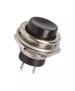 Выключатель-кнопка металл 220В 2А (2с) (ON)-OFF d16.2 черн. (RWD-306) Rexant 36-3350