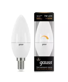 Лампа светодиодная Black Candle-dim E14 7Вт 3000К диммир. Gauss 103101107-D