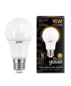 Лампа светодиодная Black A60 16Вт E27 3000К Gauss 102502116