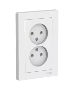 Розетка 2-м СП AtlasDesign 16А IP20 без заземл. в сборе бел. SchE ATN000120