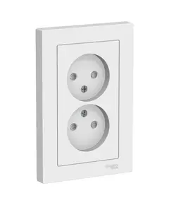 Розетка 2-м СП AtlasDesign 16А IP20 без заземл. защ. шторки в сборе бел. SchE ATN000122