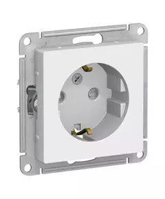 Механизм розетки 1-м СП AtlasDesign 16А IP20 с заземл. защ. шторки бел. SchE ATN000145