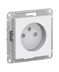 Механизм розетки 1-м СП AtlasDesign 16А IP20 без заземл. защ. шторки бел. SchE ATN000149