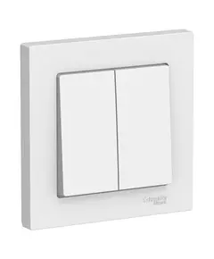 Выключатель 2-кл. СП AtlasDesign 10А IP20 (сх. 5) 10AX в сборе бел. SchE ATN000152