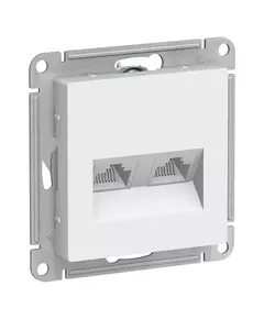 Механизм розетки компьютерной 2-м AtlasDesign RJ45 + RJ45 кат.5e бел. SchE ATN000185