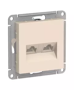 Механизм розетки компьютерной 2-м AtlasDesign RJ45 + RJ45 кат.5e беж. SchE ATN000285