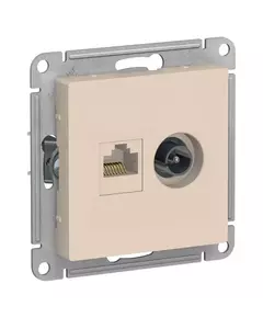 Механизм розетки компьютерной 2-м AtlasDesign RJ45 кат.5E+TV беж. SchE ATN000289