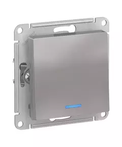 Механизм выключателя 1-кл. СП AtlasDesign 10А IP20 (сх. 1а) 10AX с подсветкой алюм. SchE ATN000313