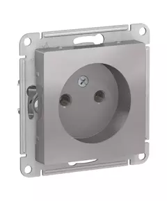 Механизм розетки 1-м СП AtlasDesign 16А IP20 без заземл. алюм. SchE ATN000341