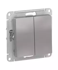 Механизм выключателя 2-кл. СП AtlasDesign 10А IP20 (сх. 5) 10AX алюм. SchE ATN000351