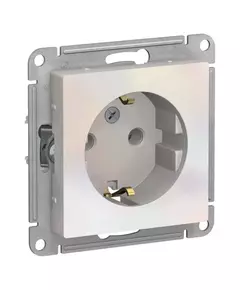 Механизм розетки 1-м СП AtlasDesign 16А IP20 с заземл. жемчуж. SchE ATN000443