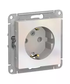 Механизм розетки 1-м СП AtlasDesign 16А IP20 с заземл. защ. шторки жемчуж. SchE ATN000445