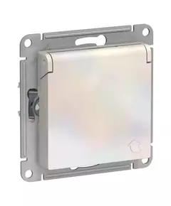 Механизм розетки 1-м СП AtlasDesign 16А IP20 с заземл. защ. шторки с крышкой жемчуж. SchE ATN000446