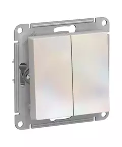Механизм выключателя 2-кл. СП AtlasDesign 10А IP20 (сх. 5) 10AX жемчуж. SchE ATN000451