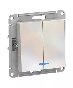 Механизм выключателя 2-кл. СП AtlasDesign 10А IP20 (сх. 5а) 10AX с подсветкой жемчуж. SchE ATN000453