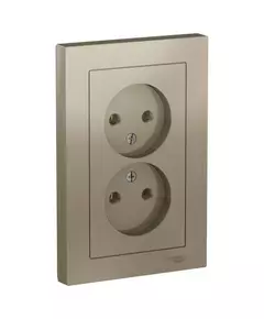 Розетка 2-м СП AtlasDesign 16А IP20 без заземл. в сборе шампань SchE ATN000520
