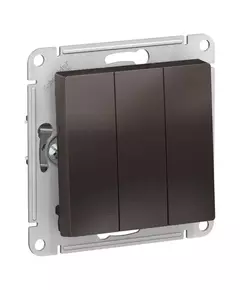 Механизм выключателя 3-кл. СП AtlasDesign 10А IP20 (сх. 1+1+1) 10AX мокко SchE ATN000631