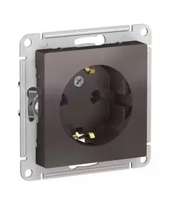Механизм розетки 1-м СП AtlasDesign 16А IP20 с заземл. мокко SchE ATN000643