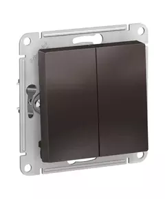 Механизм выключателя 2-кл. СП AtlasDesign 10А IP20 (сх. 5) 10AX мокко SchE ATN000651