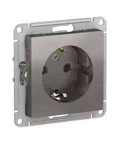 Механизм розетки 1-м СП AtlasDesign 16А IP20 с заземл. сталь SchE ATN000943