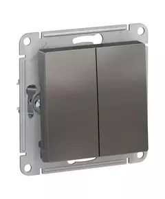 Механизм выключателя 2-кл. СП AtlasDesign 10А IP20 (сх. 5) 10AX сталь SchE ATN000951