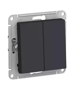 Механизм переключателя 2-кл. СП AtlasDesign 10А IP20 (сх. 6/2) 10AX карбон SchE ATN001065